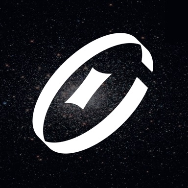 Tokenz app icon for dark mode: the white symbol on a dark starfield